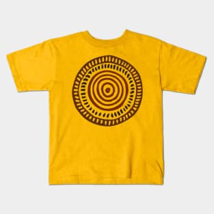 African Mudcloth Ethnic Pattern Circle Kids T-Shirt